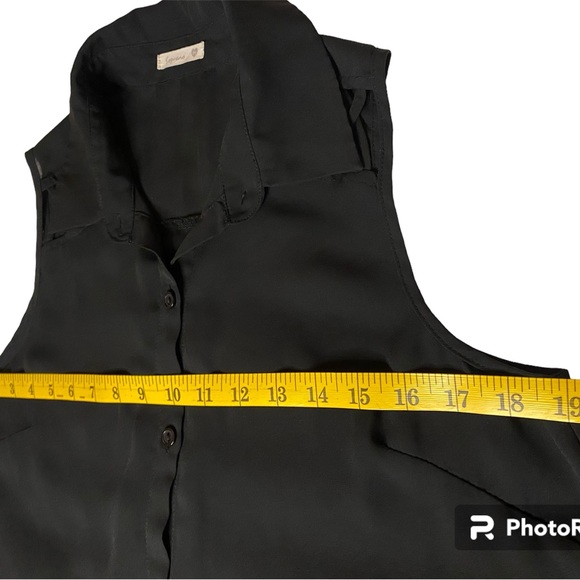 Halter Cut Sleeveless Sheer Black Top - Picture 5 of 11